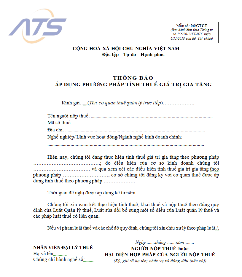 Mẫu 06/gtgt