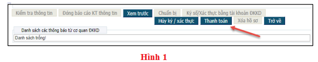 Bước 12: Thanh toán phí