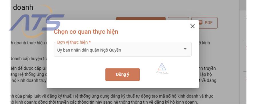 Bước 3: Chọn cơ quan tiếp nhận hồ sơ
