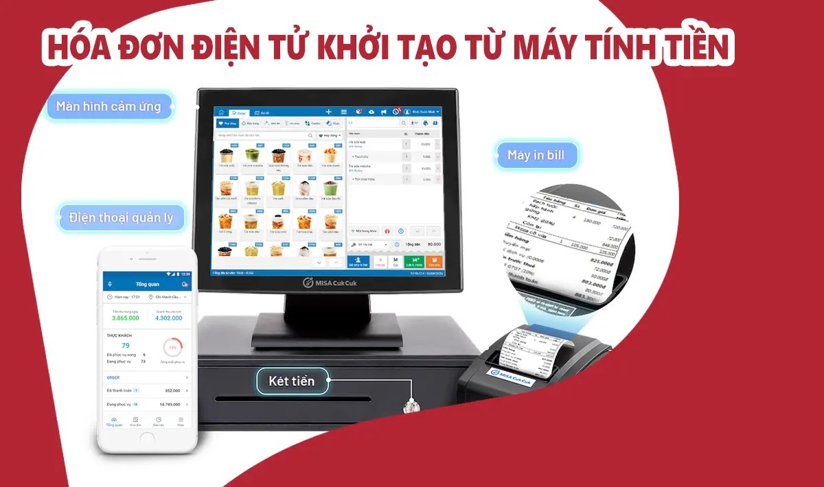 hoá đơn điện tử khởi tạo từ máy tính tiền